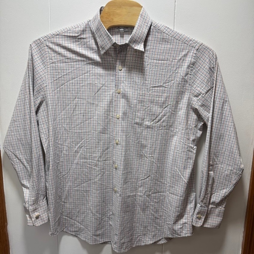 Peter Millar Summer Comfort Mens Size XL Blue Orange Plaid Performance Shirt